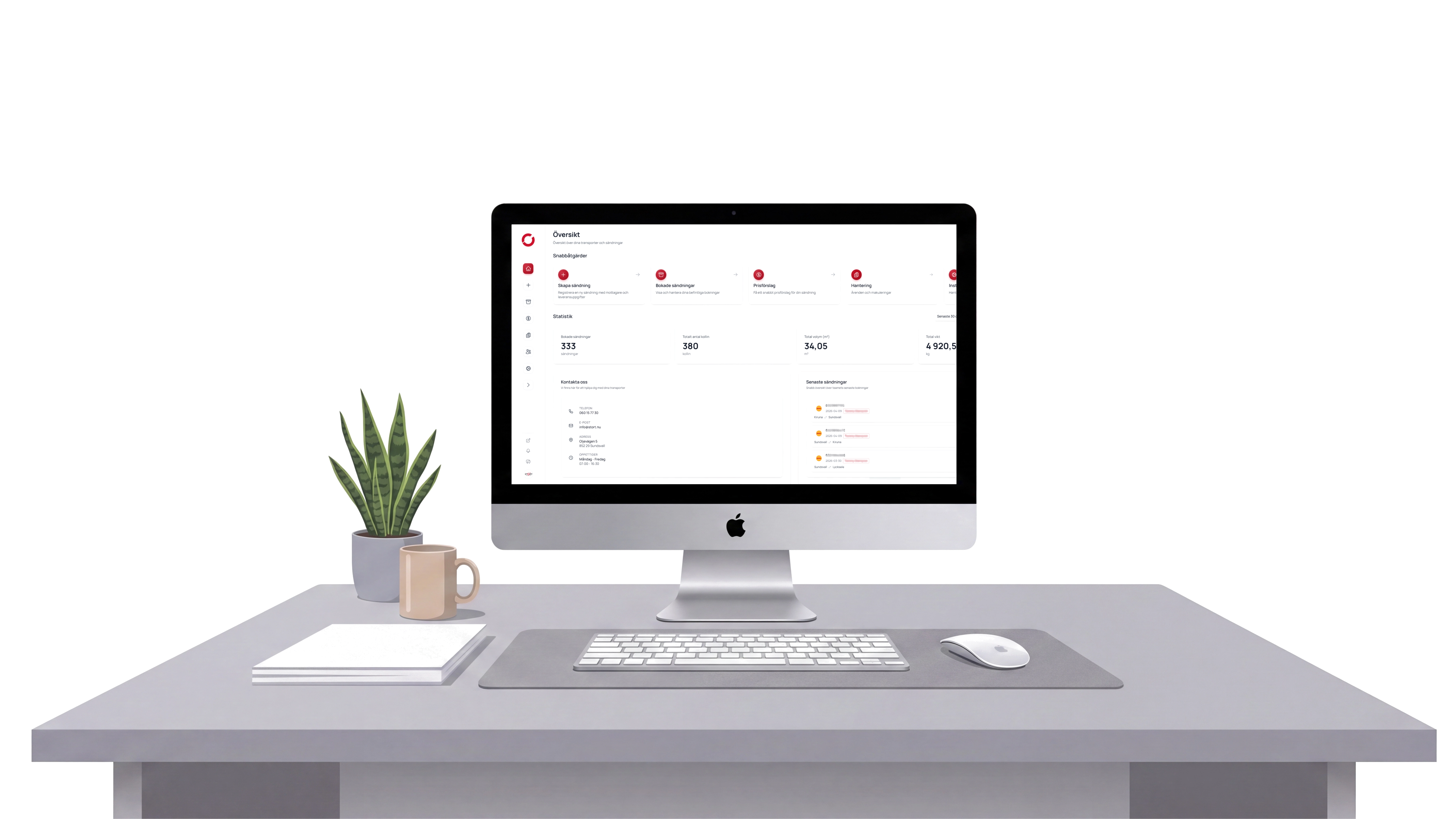STORT Portal dashboard visas på en datorskärm